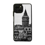 BG AKSESUAR Reeder S23 Pro Max ile Uyumlu Kılıf, Yumuşak Silikon, Koruyucu, Şok Emici, Siyah, İstanbul Galata Kulesi Baskılı