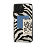 BG AKSESUAR Reeder S23 Pro Max ile Uyumlu Kılıf, Zebra Deseni, Mat Siyah, Yumuşak Silikon, Şok Emici