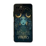 BG AKSESUAR Reeder S23 Pro Max ile Uyumlu Kılıf, Zodiac Virgo Temalı, Mat Siyah, Yumuşak Silikon, Şok Emici