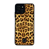 BG AKSESUAR Reeder S23 Pro Max ile Uyumlu Leopar Tasarımlı Glossy Premium Kılıf, Altın Sarısı-Siyah
