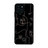 BG AKSESUAR Reeder S23 Pro Max ile Uyumlu Line Art Tasarımlı Glossy Premium Kılıf, Siyah