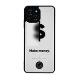 BG AKSESUAR Reeder S23 Pro Max ile Uyumlu Money Para Tasarımlı Glossy Premium Kılıf, Beyaz-Siyah