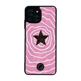 BG AKSESUAR Reeder S23 Pro Max ile Uyumlu Retro Yıldızlar Tasarımlı Glossy Premium Kılıf, Pembe