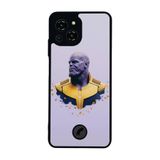 BG AKSESUAR Reeder S23 Pro Max ile Uyumlu Thanos Tasarımlı Glossy Premium Kılıf, Mor, Altın Detaylı