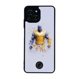 BG AKSESUAR Reeder S23 Pro Max ile Uyumlu Thanos Tasarımlı Glossy Premium Kılıf, Mor-Altın