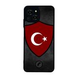 BG AKSESUAR Reeder S23 Pro Max ile Uyumlu Türk Bayrağı Tasarımlı Glossy Premium Kılıf, Kırmızı-Siyah