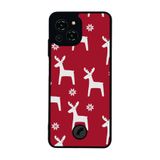 BG AKSESUAR Reeder S23 Pro Max ile Uyumlu Yılbaşı Christmas Tasarımlı Glossy Premium Kılıf, Kırmızı, Geyik Motifi