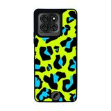 BG AKSESUAR Reeder S71 ile Uyumlu Pastel Leopar Desenli Mat Siyah Silikon Kılıf, Şok Emici Koruyucu Kapak