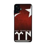 BG AKSESUAR Samsung Galaxy A07 ile Uyumlu Göktürkçe Türk Yazılı Baskılı, Mat Siyah, Yumuşak Silikon, Şok Emici Koruyucu Kılıf