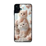 BG AKSESUAR Samsung Galaxy A07 ile Uyumlu Kedi Figürü Baskılı, Mat Siyah, Yumuşak Silikon, Şok Emici Kapak Kılıf