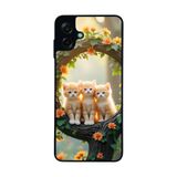 BG AKSESUAR Samsung Galaxy A07 ile Uyumlu Kedi Figürü Baskılı, Mat Siyah, Yumuşak Silikon, Şok Emici Koruyucu Kılıf