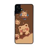 BG AKSESUAR Samsung Galaxy A07 ile Uyumlu Oyuncak Ayıcık Tasarımlı, Yumuşak Silikon, Şok Emici Kapak Kılıf, Kahverengi