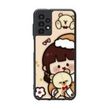 BG AKSESUAR Samsung Galaxy A13 ile Uyumlu Baskılı, Mat Siyah, Yumuşak Silikon, Koruyucu, Şok Emici Kapak, Kılıf, Oyuncak Ayıcık Tasarımı