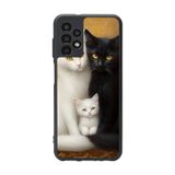 BG AKSESUAR Samsung Galaxy A13 ile Uyumlu Kedi Figürü Baskılı, Mat Siyah, Yumuşak Silikon, Koruyucu, Şok Emici Kapak Kılıf