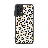 BG AKSESUAR Samsung Galaxy A13 ile Uyumlu Leopar Desenli Mat Siyah Silikon Kılıf, Şok Emici Koruyucu Kapak