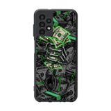 BG AKSESUAR Samsung Galaxy A13 ile Uyumlu Mat Siyah Kılıf, Yumuşak Silikon, Koruyucu, Şok Emici, Money Desen