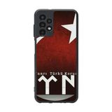 BG AKSESUAR Samsung Galaxy A13 Uyumlu Göktürkçe Türk Yazılı Baskılı, Mat Siyah, Yumuşak Silikon, Şok Emici Koruyucu Kılıf