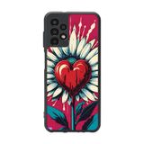 BG AKSESUAR Samsung Galaxy A13 Uyumlu Kılıf, Mat Siyah, Çiçek Deseni, Silikon