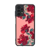 BG AKSESUAR Samsung Galaxy A13 Uyumlu Kılıf, Mat Siyah, Çiçek Deseni, Yumuşak Silikon, Koruyucu