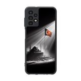 BG AKSESUAR Samsung Galaxy A13 Uyumlu Mat Siyah Kılıf, Yumuşak Silikon, Koruyucu, Şok Emici Kapak, Türk Bayrağı Tasarım