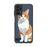 BG AKSESUAR Samsung Galaxy A13 Uyumlu Mat Siyah Silikon Kılıf, Koruyucu, Şok Emici, Kedi Desenli