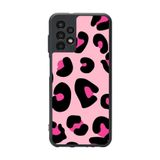BG AKSESUAR Samsung Galaxy A13 Uyumlu Pastel Leopar Desenli Mat Siyah Silikon Kılıf, Şok Emici Koruyucu Kapak