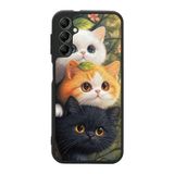 BG AKSESUAR Samsung Galaxy A14 ile Uyumlu Kedi Figürü Baskılı, Mat Siyah, Yumuşak Silikon, Şok Emici Koruyucu Kılıf