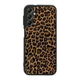 BG AKSESUAR Samsung Galaxy A14 ile Uyumlu Leopar Desenli Siyah Kılıf, Yumuşak Silikon, Şok Emici Kapak