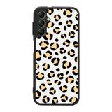 BG AKSESUAR Samsung Galaxy A14 ile Uyumlu Leopar Desenli Siyah Silikon Kılıf, Şok Emici Koruyucu Kapak