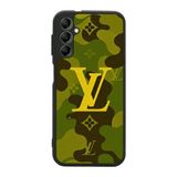 BG AKSESUAR Samsung Galaxy A14 ile Uyumlu LouisVuitton Tasarım Siyah Kılıf, Yumuşak Silikon, Koruyucu, Şok Emici Kapak