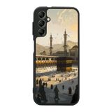 BG AKSESUAR Samsung Galaxy A14 ile Uyumlu Mekke-Kabe Baskılı Siyah Kılıf, Yumuşak Silikon, Şok Emici Kapak