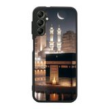 BG AKSESUAR Samsung Galaxy A14 ile Uyumlu Mekke Kabe Baskılı Siyah Silikon Kılıf, Şok Emici Koruyucu Kapak
