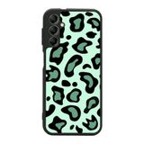 BG AKSESUAR Samsung Galaxy A14 ile Uyumlu Pastel Leopar Desenli Siyah Silikon Kılıf, Şok Emici Koruyucu Kapak
