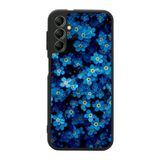 BG AKSESUAR Samsung Galaxy A14 ile Uyumlu Siyah Kılıf, Çiçek Deseni, Yumuşak Silikon, Şok Emici