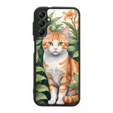 BG AKSESUAR Samsung Galaxy A14 ile Uyumlu Siyah Kılıf, Yumuşak Silikon, Koruyucu, Şok Emici, Kedi Baskılı