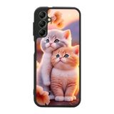 BG AKSESUAR Samsung Galaxy A14 Uyumlu Kedi Figürü Baskılı, Mat Siyah, Yumuşak Silikon, Şok Emici Koruyucu Kılıf