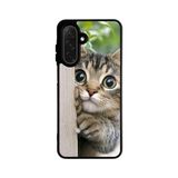 BG AKSESUAR Samsung Galaxy A16 ile Uyumlu Kedi Figürü Temalı Mat Siyah Silikon Kılıf, Koruyucu, Şok Emici