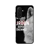 BG AKSESUAR Samsung Galaxy A16 ile Uyumlu Mat Siyah Silikon Kılıf, Göktürkçe Türk Yazılı, Şok Emici Koruyucu Kapak