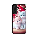 BG AKSESUAR Samsung Galaxy A16 Uyumlu Kedi Figürü Temalı Mat Siyah Silikon Kılıf, Koruyucu, Şok Emici