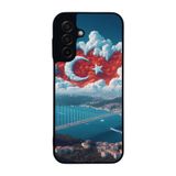 BG AKSESUAR Samsung Galaxy A17 ile Uyumlu Türk Bayrağı Baskılı Siyah Kılıf, Yumuşak Silikon, Koruyucu, Şok Emici Kapak