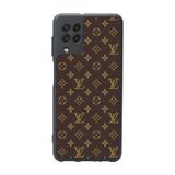 BG AKSESUAR Samsung Galaxy A22 ile Uyumlu LouisVuitton Desenli Mat Siyah Silikon Kılıf, Şok Emici Koruyucu Kapak