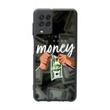 BG AKSESUAR Samsung Galaxy A22 ile Uyumlu Mat Siyah Kılıf, Yumuşak Silikon, Koruyucu, Şok Emici, Money Baskılı