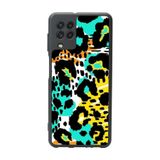 BG AKSESUAR Samsung Galaxy A22 ile Uyumlu Pastel Leopar Desenli Mat Siyah Silikon Kılıf, Şok Emici Koruyucu Kapak