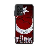 BG AKSESUAR Samsung Galaxy A23 ile Uyumlu Göktürkçe Türk Yazılı Baskılı, Mat Siyah, Yumuşak Silikon, Şok Emici Koruyucu Kılıf