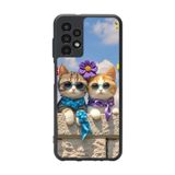BG AKSESUAR Samsung Galaxy A23 ile Uyumlu Kedi Figürü Baskılı, Mat Siyah, Yumuşak Silikon, Koruyucu, Şok Emici Kapak Kılıf