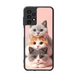 BG AKSESUAR Samsung Galaxy A23 ile Uyumlu Kedi Figürü Baskılı, Mat Siyah, Yumuşak Silikon, Şok Emici Koruyucu Kılıf