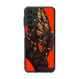 BG AKSESUAR Samsung Galaxy A23 ile Uyumlu Leopar Desenli Mat Siyah Silikon Kılıf, Şok Emici Koruyucu Kapak