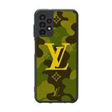 BG AKSESUAR Samsung Galaxy A23 ile Uyumlu LouisVuitton Tasarımlı Mat Siyah Silikon Kılıf, Şok Emici Koruyucu Kapak