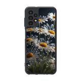 BG AKSESUAR Samsung Galaxy A23 ile Uyumlu Mat Siyah Kılıf, Çiçek Deseni, Yumuşak Silikon, Şok Emici