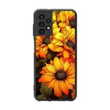 BG AKSESUAR Samsung Galaxy A23 Uyumlu Kılıf, Mat Siyah, Çiçek Deseni, Silikon